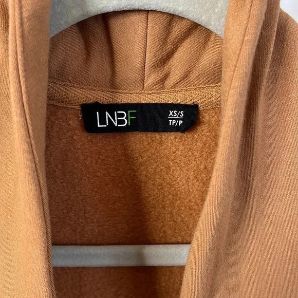 LNBF Bamboo Oversized Tan Open Vest Cardigan, Size XS - Picture 8 of 10